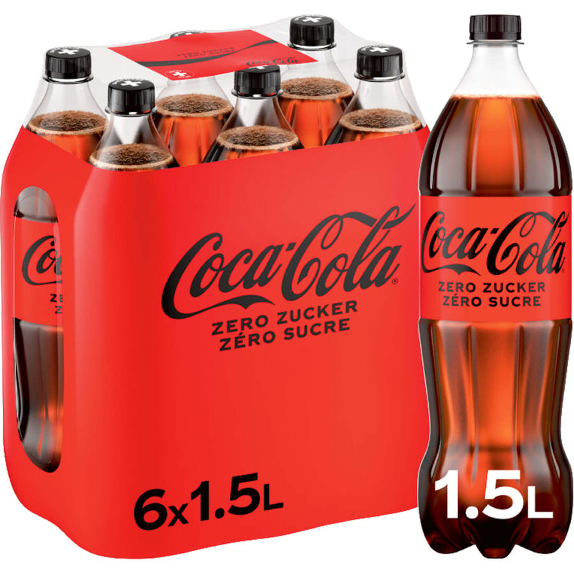 Coca-Cola Zero Sugar Cola Soda Pack 6x1.5 L