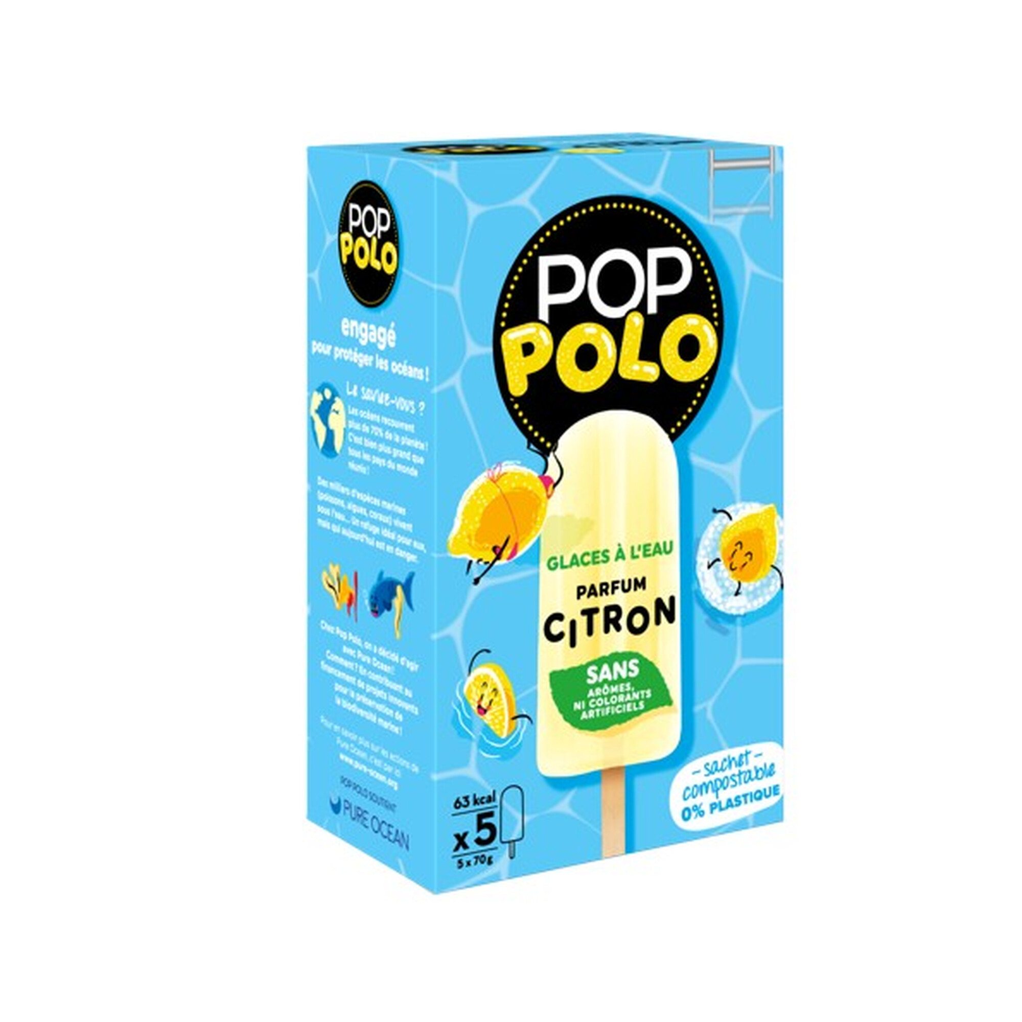 Pop-Polo Lemon Flavour Popsicles - 350 g / 5 pieces