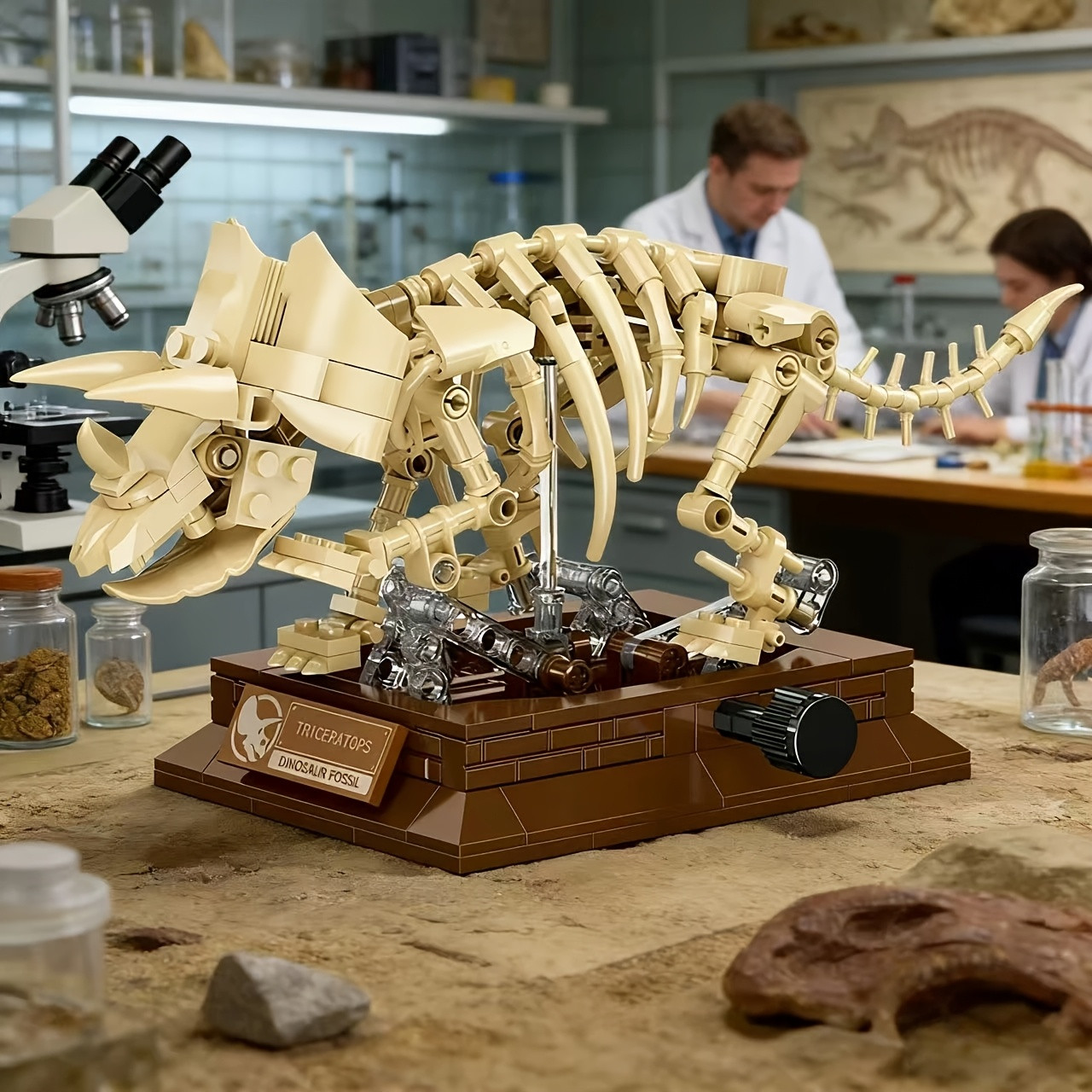 Dinosaur Fossil Skeleton Assembly Block Ornament