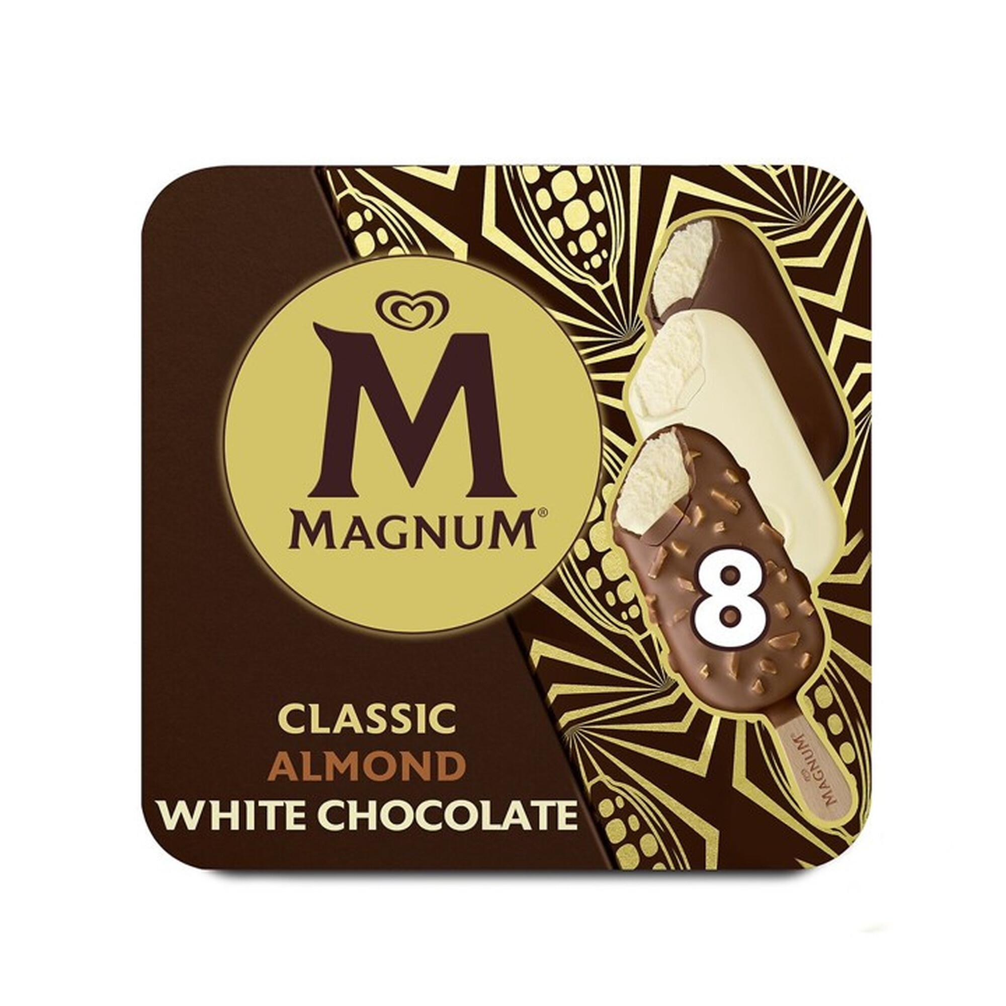 Magnum Ice Cream Sticks Classic, Almond and White Chocolate x8