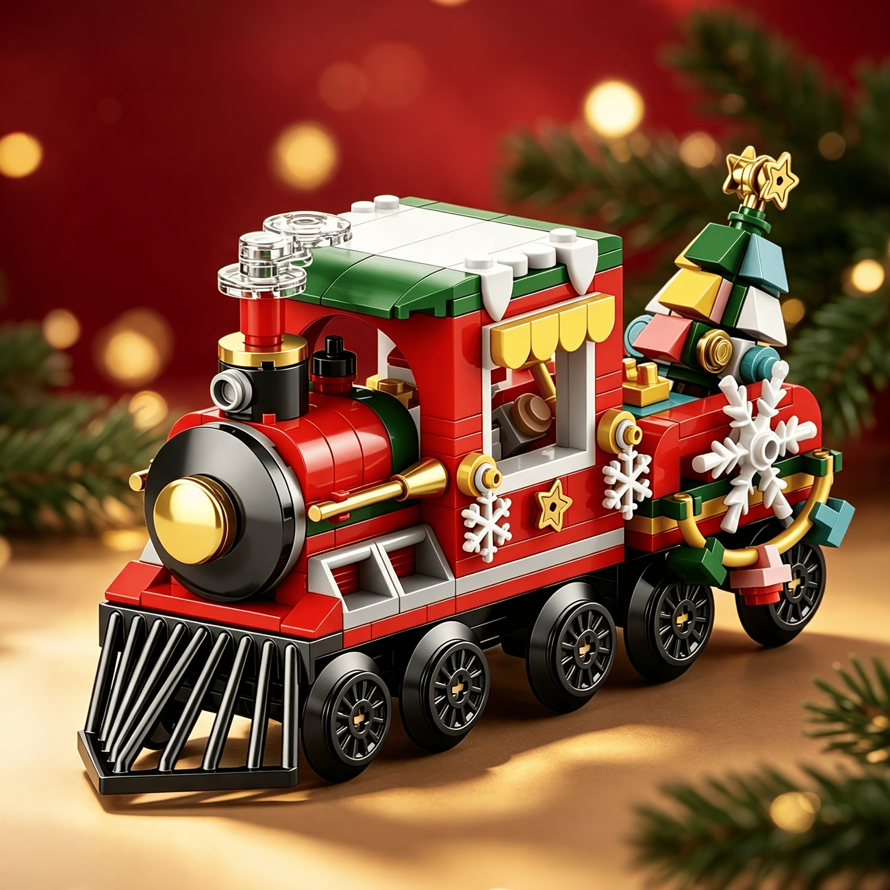 Vintage Christmas Train Building Blocks