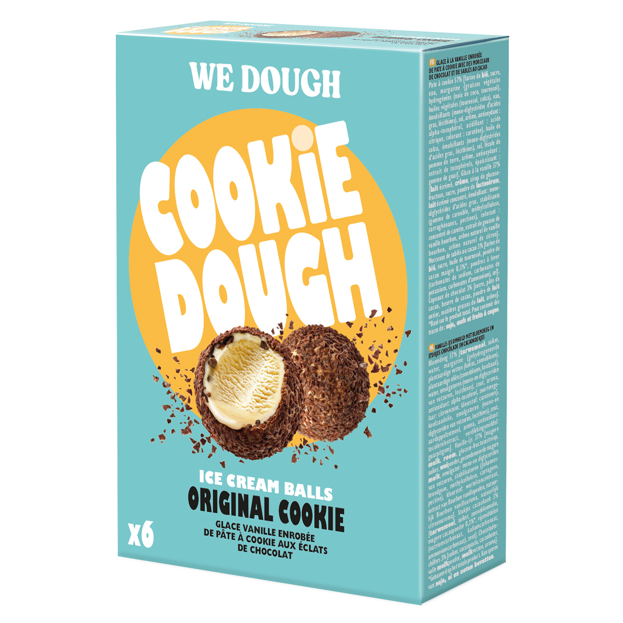 WE DOUGH Original Cookie Ice Cream Balls - 6 x 180 g