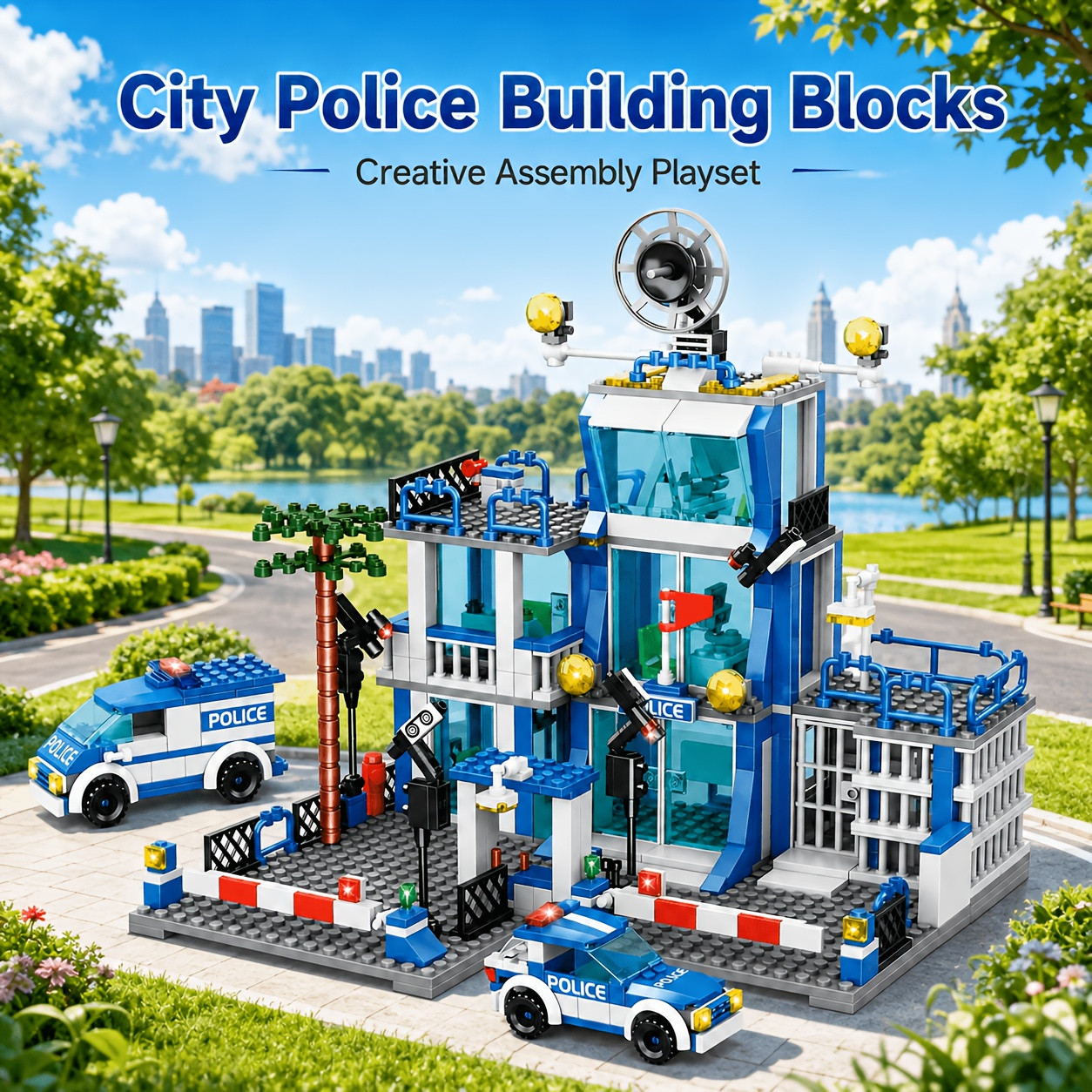 Police Building Series Construction Blocks