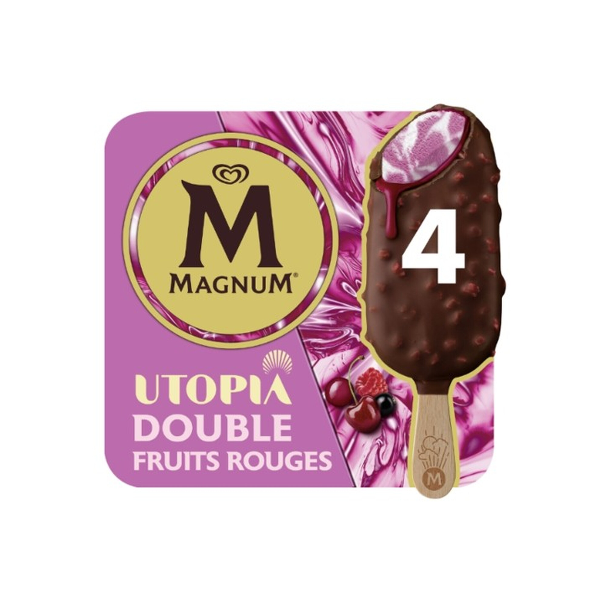MAGNUM Ice Lolly Double Red Fruits x4 284g