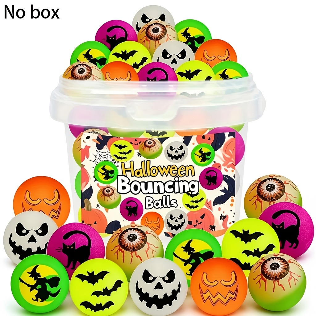 Set of 30 Glow-in-the-Dark Halloween Bouncy Balls