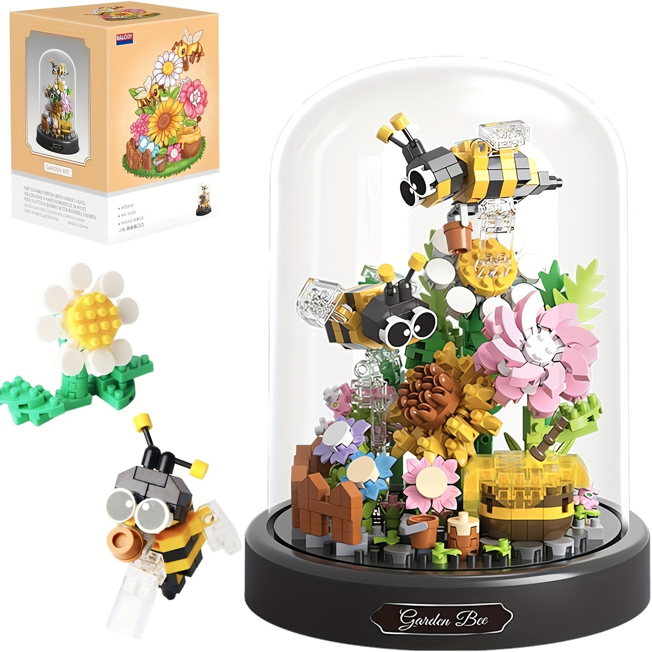 588-Piece Building Blocks Set Bouquet Bee Butterfly