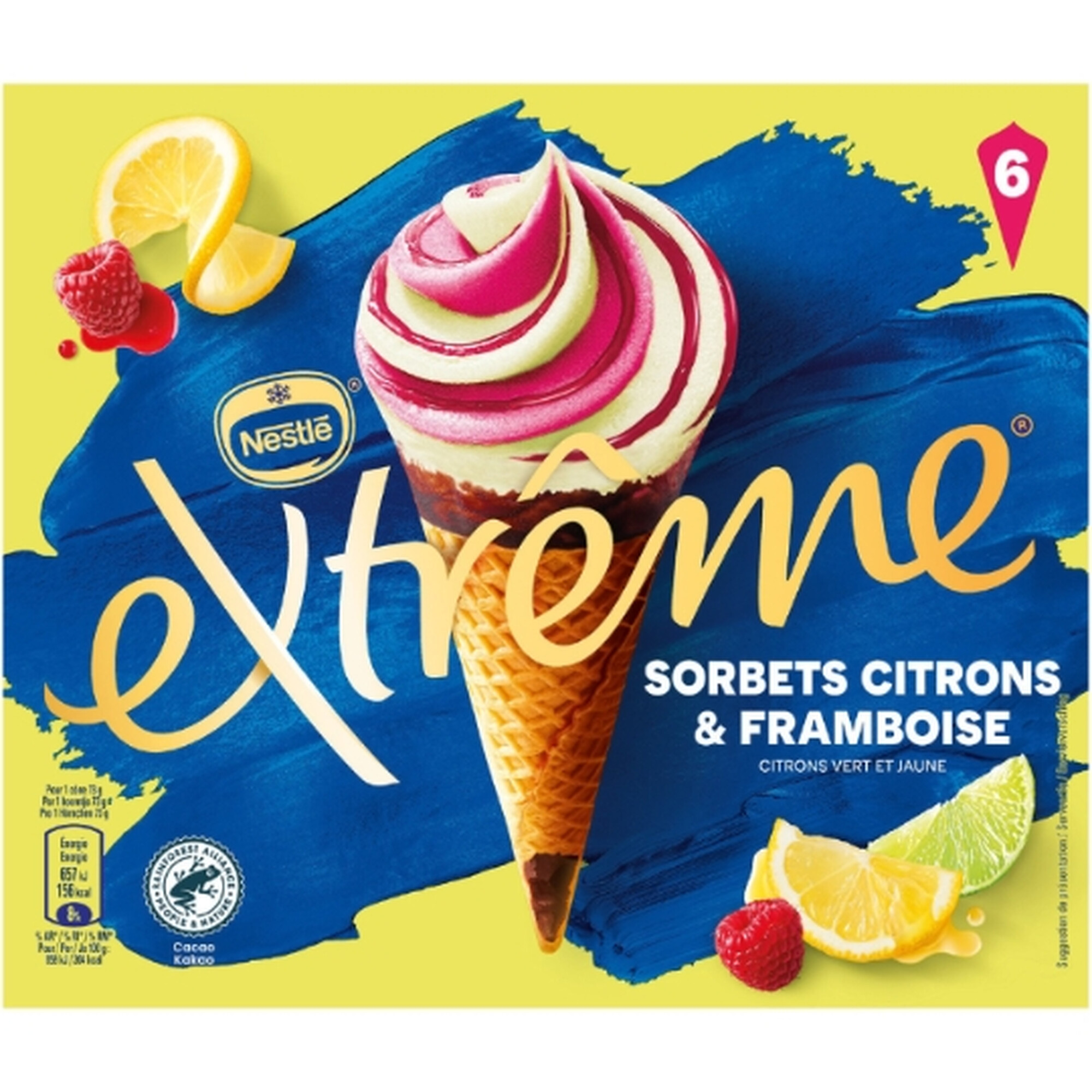 EXTREME Ice Cream Cones Raspberry Lemon 6 cones
