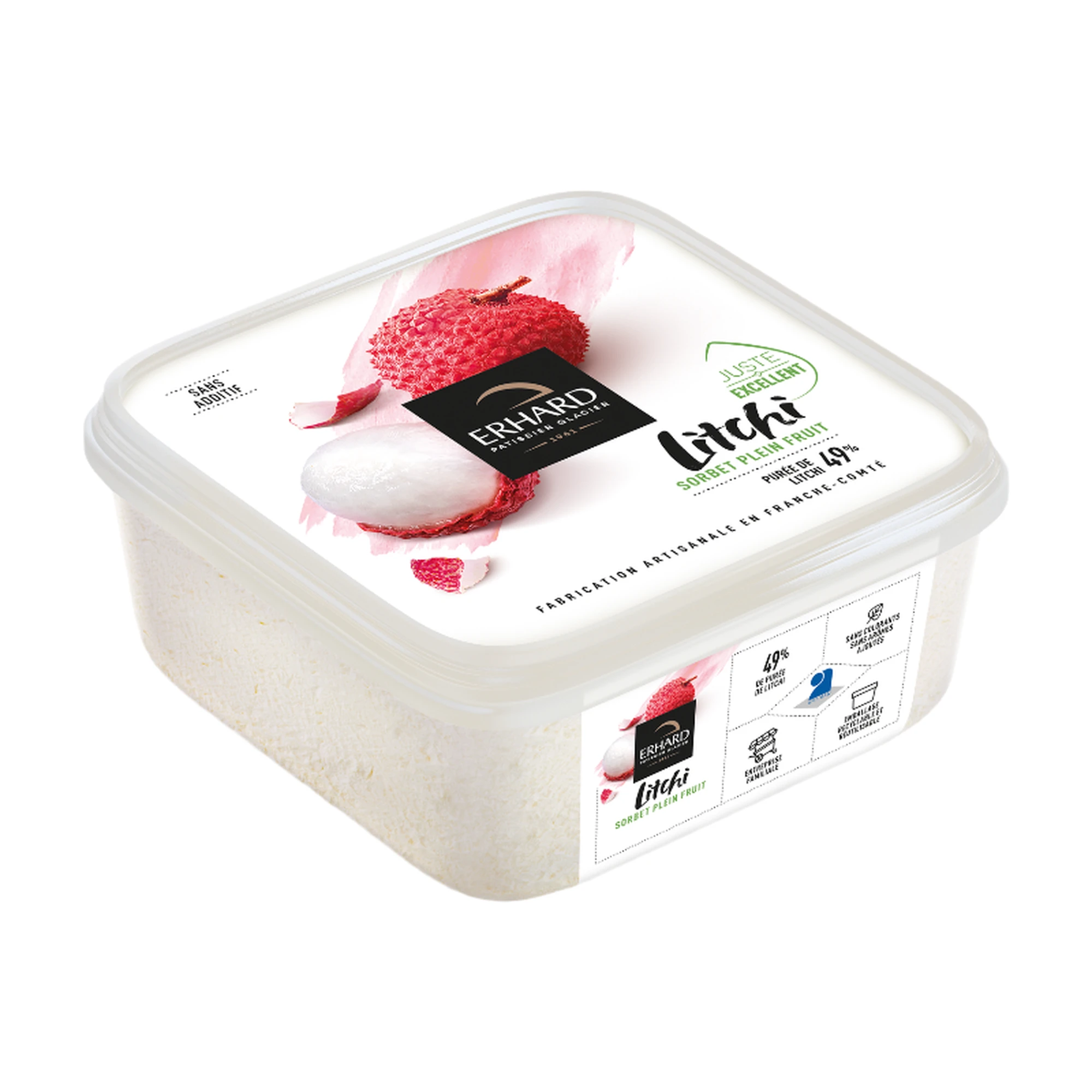 ERHARD Full Fruit Sorbet Lychee Flavor - 488 g